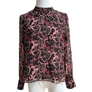 Kachel Anthropologie Paisley Black with Gold Tinsel Bessie Anthropologie Size 4